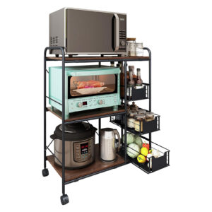TooCust Kitchen Carts on Wheels with Storage,13.8" D x 28" W x 35.5" H, Rolling Microwave Cart,Kitchen Microwave Cart with Storage,Microwave Carts for Kitchen Storage Rack,Bakers Rack with Storage